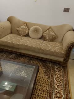 Royal sofa set for sale with three tables urgent sale