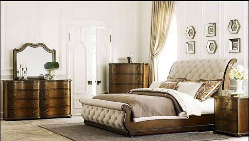 wooden bed set | Polish bed set | modern bed set | new design bed set 1