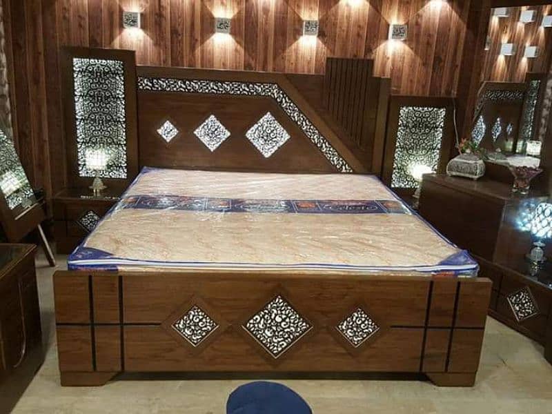 wooden bed set | Polish bed set | modern bed set | new design bed set 9