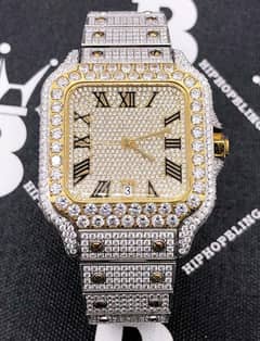 iced out Cartier watch with box premium Quality