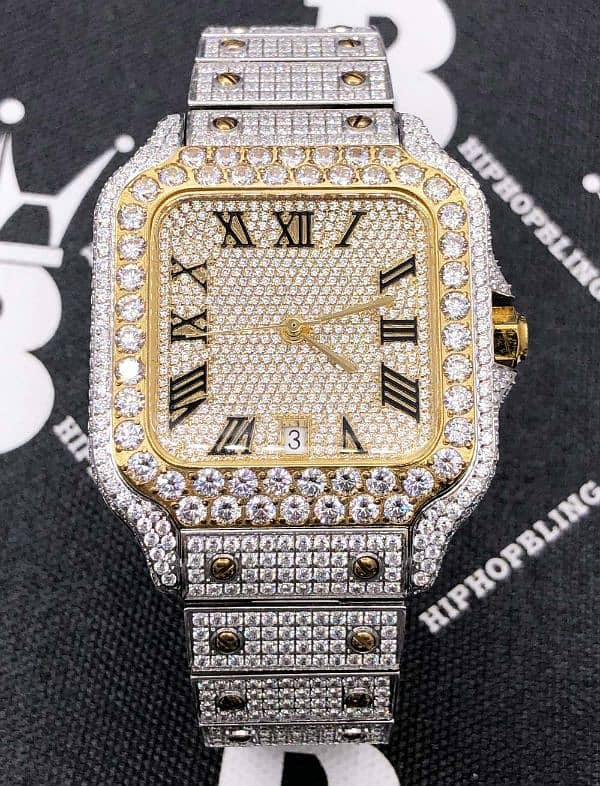 iced out Cartier watch with box premium Quality 0