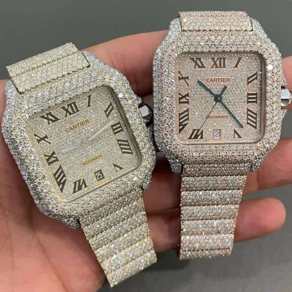 iced out Cartier watch with box premium Quality 1