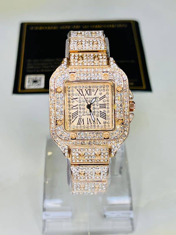 iced out Cartier watch with box premium Quality 2