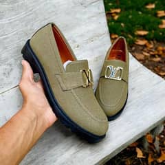 men synthetic leather casual loafers