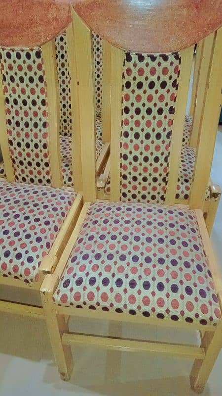 6 dining table chairs, pure wooden 1