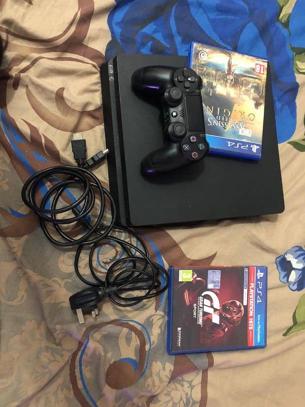 ps4 slim 500gb, slightly used, with games 1