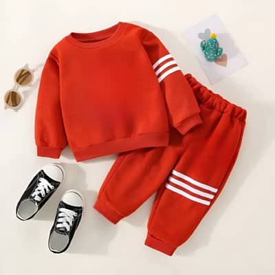 Best Baby Boy Red Stripe Fleece Tracksuit