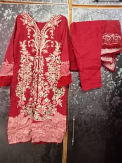 Winter embroidered dress with shawl