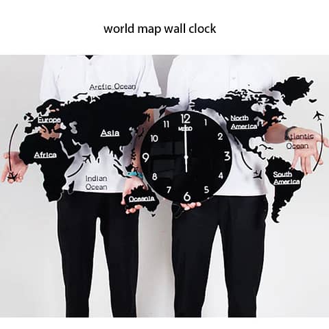 3d Digital World Map Wall Clock 4