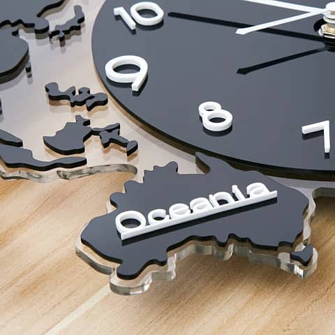 3d Digital World Map Wall Clock 5