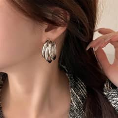 Plain Silver Hoops Earrings