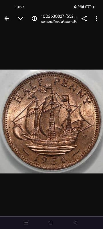 Uk half penny 1956-57-58 old coins for sale 1