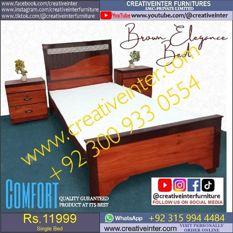 Double Bed Single King Size Dressing Side Table Queen Set Furniture 14