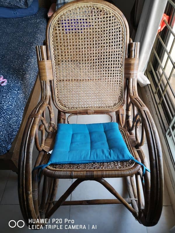 rattan and cane rocking chair in very good condition for sale 0