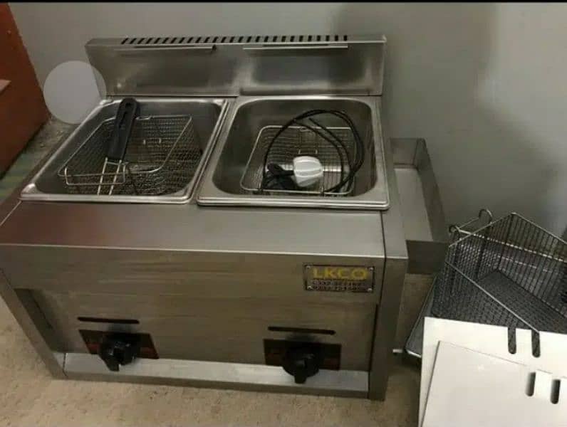 imported Gas fryer with Fries Cutters 0