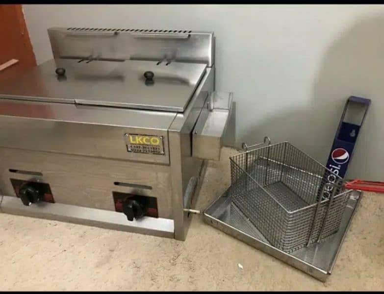 imported Gas fryer with Fries Cutters 4