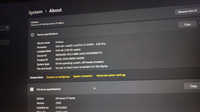 HP Victus 15 i5 12th Gen RtX 3050 ti 3