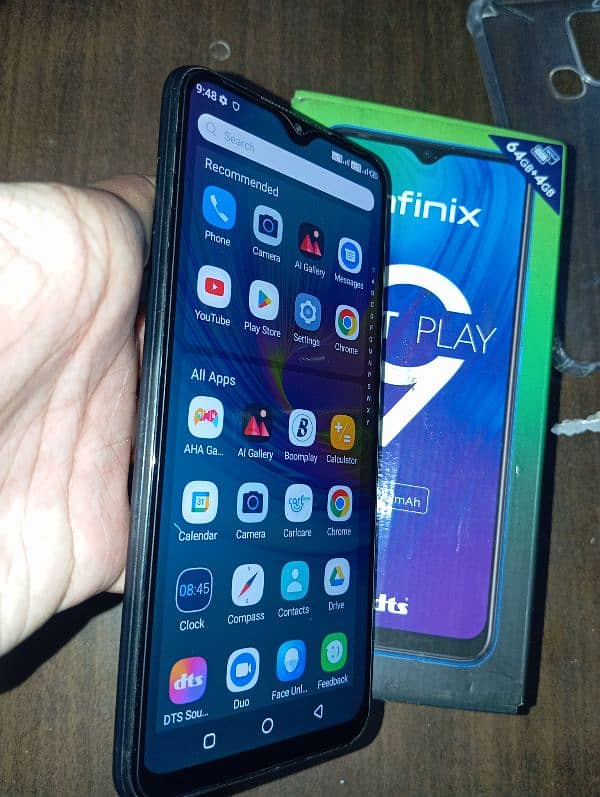 Infinix hot 9 play 4/64 storage Dual SIM PTA aaproved with Box 6