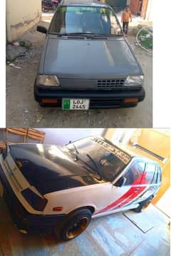 Suzuki Mehran  and  Khyber sports modified car exchange possible 2 car