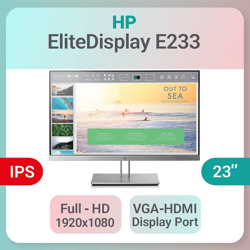 23 Inch HP Borderless Silver IPS Full HD LED Monitor with HDMI 0