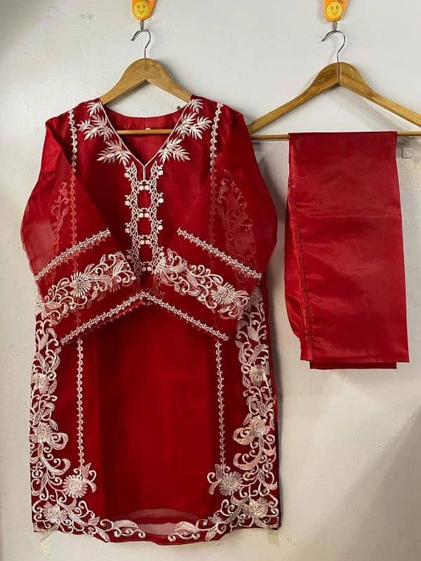 Fancy stitched suit/ Embroidered suit/ women dress 2024 3