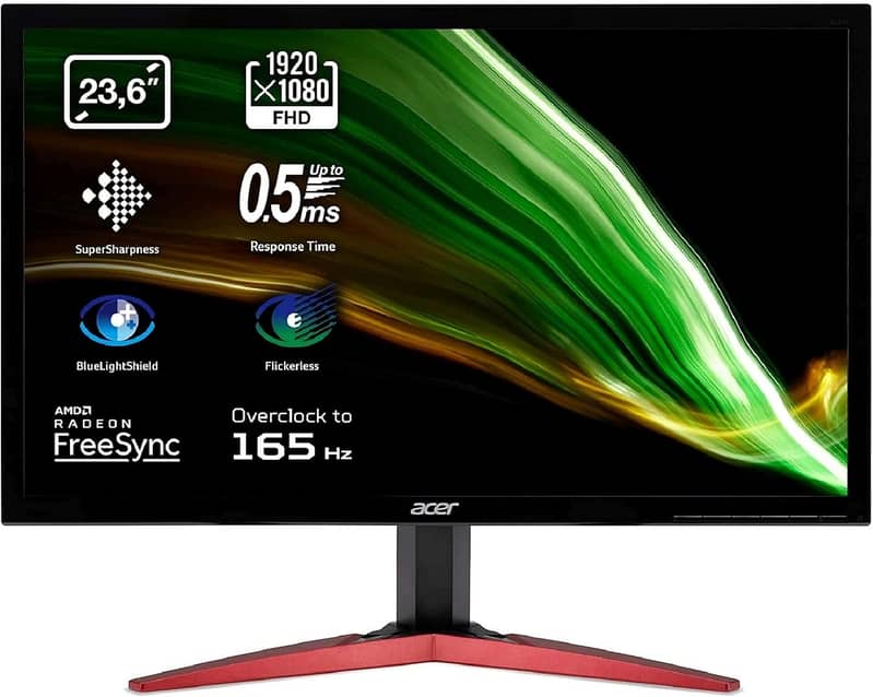 24" Inch Acer 165Hz Gaming Monitor with 1MS Time Response and 2 HDMI 5