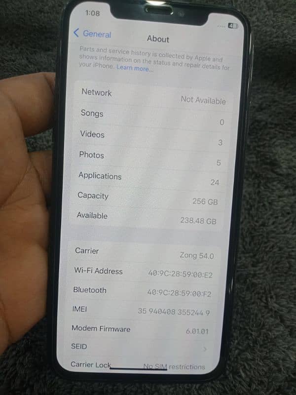 iphone x (256) gb pta approve 7