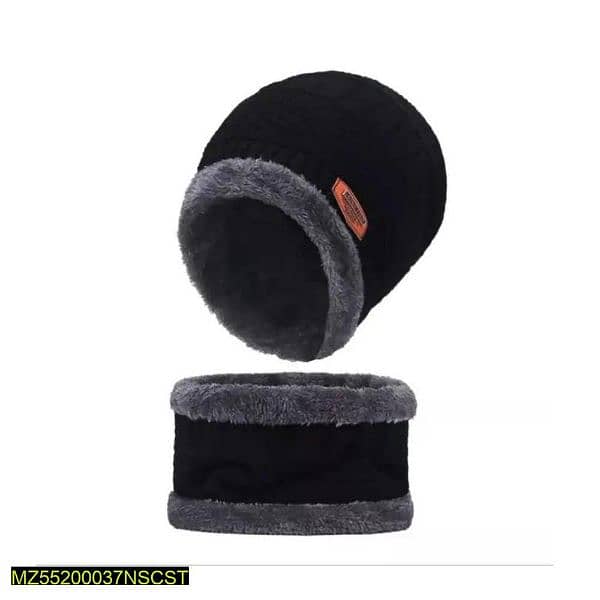 unisex Beanie wool cap With Neck l Warmer 3