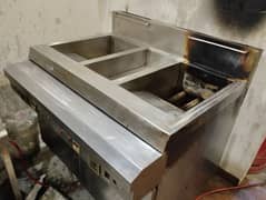 Commercial Double Fryer with Sizzler 32x32 ltr