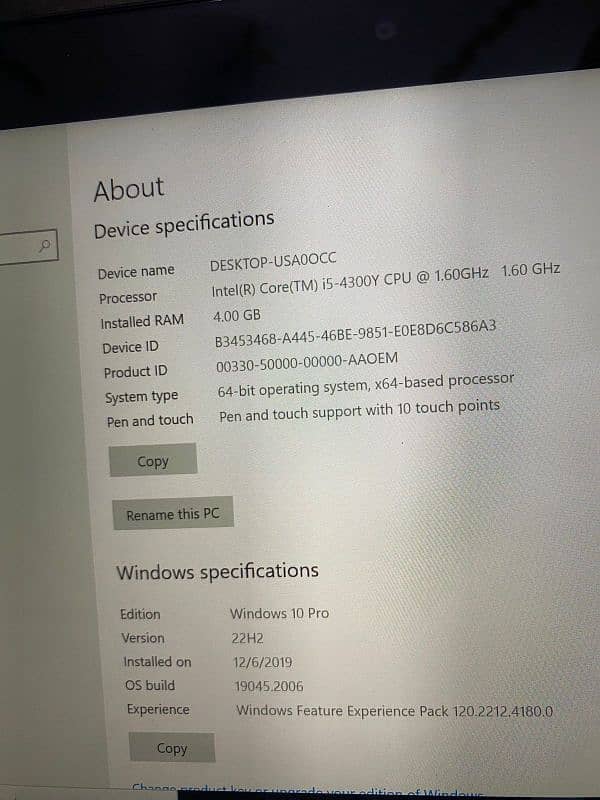 Dell touch screen I5 4 gen 0