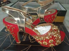 bridal heels red colour size 7