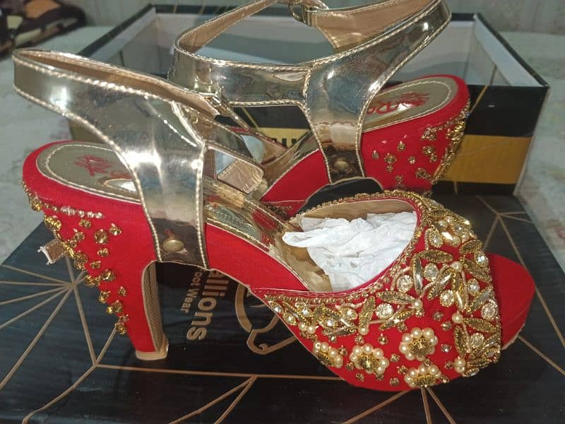 bridal heels red colour size 7 0