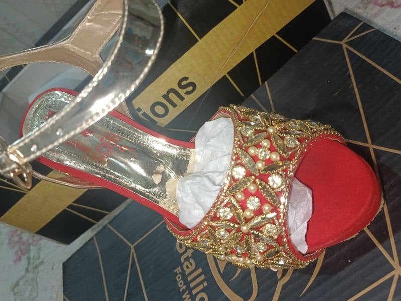 bridal heels red colour size 7 4