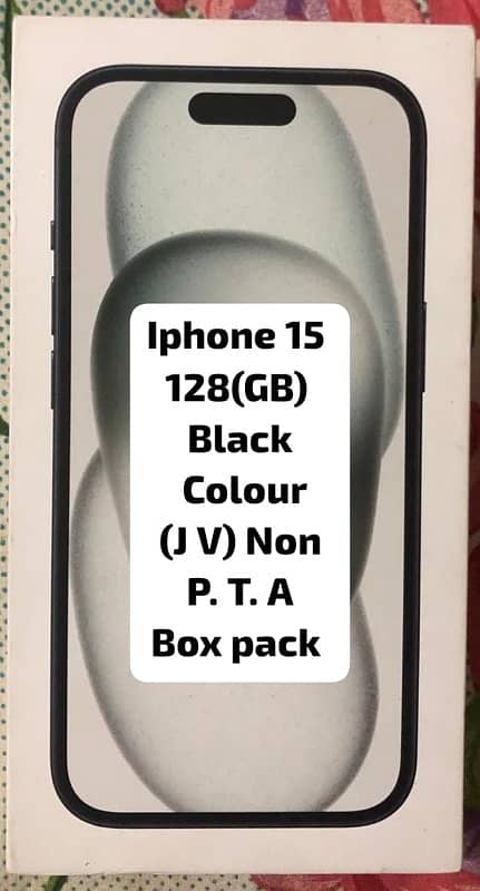 IPhone simple 15 Black colour (J V) non P T A 100% original Box pack 1