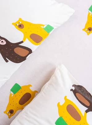 Brand New Double Bedsheet Set with Pillow Covers – Cute Animal 1