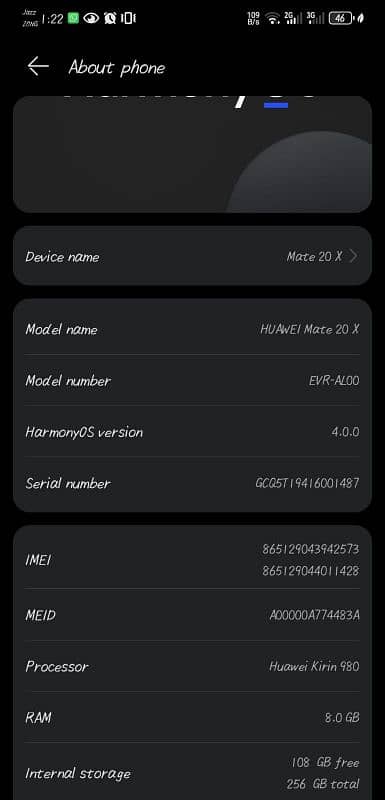 Huawei Mate 20x 5G 8+256 PTA Approved 9