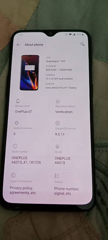 OnePlus 6t 8/128 with AMOLED Display 1