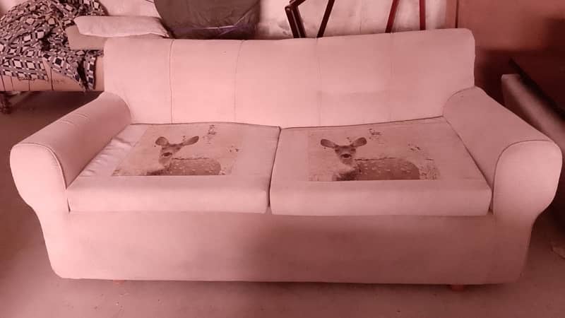 Vintage white 5 Seater Sofa Set 1