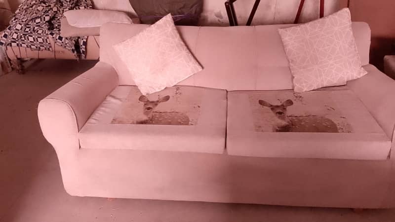 Vintage white 5 Seater Sofa Set 3