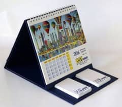 Calendar, Diary, Mug, pen, water bottle, napkin, tissue box, brochure