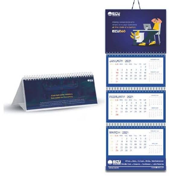 Calendar, Diary, Mug, pen, water bottle, napkin, tissue box, brochure 8