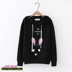 jBi winter rabbit hoodie unisex (black) colour