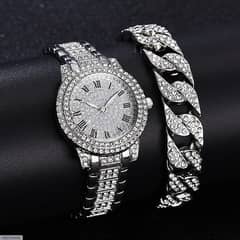 Diamond watch with artificial set