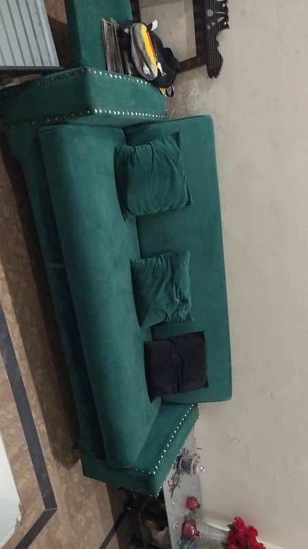 sofa bed green velvet 2