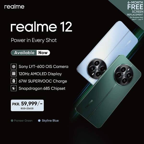 (REALME 12) 8+8/256 BOX OPEN 10/10 1