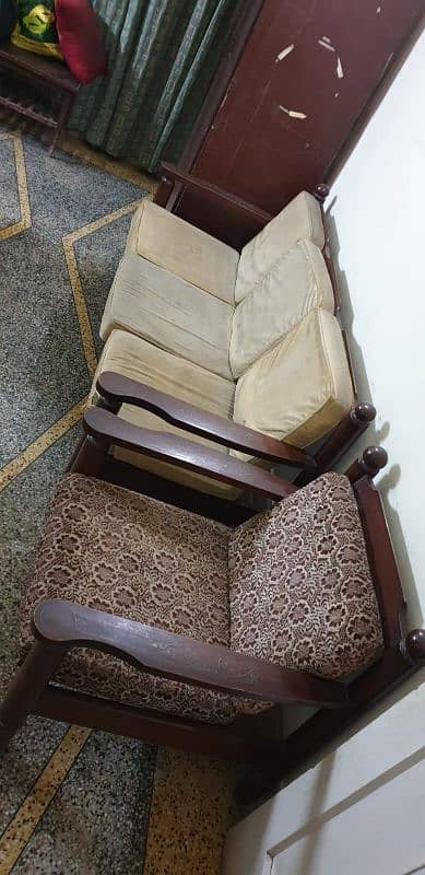 5 seater sofa set/ Kali tali/ Sheshm/ Solid/ Thick/Kali tahli/antique 7