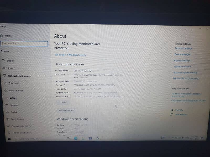 Dell laptop Amd A10 8th gen 2