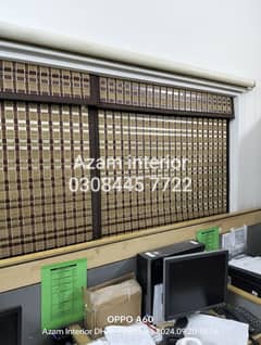 Bamboo Roller zebra blinds Glass paper wooden blinds wooden floor