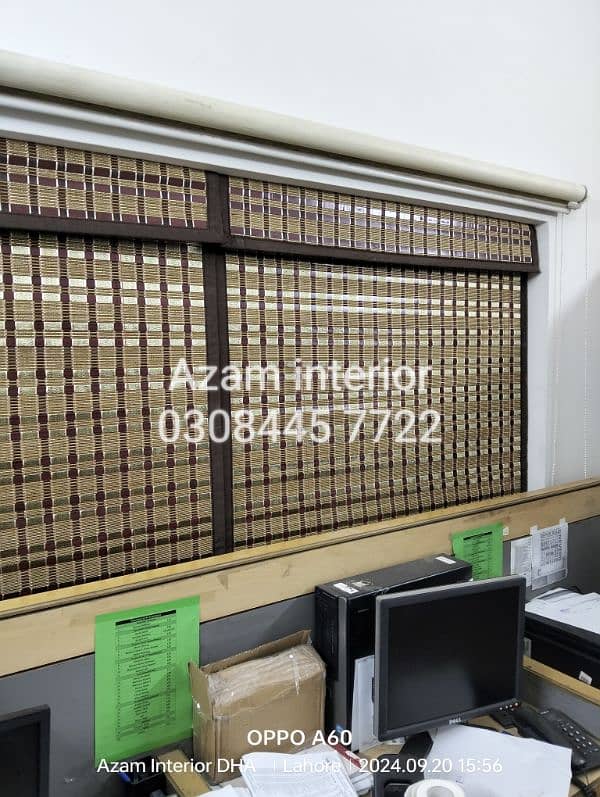 Bamboo Roller zebra blinds Glass paper wooden blinds wooden floor 0