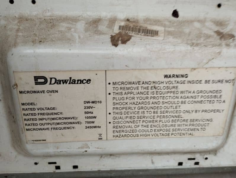 Dawlance oven only magnetron gun will be replaced 4